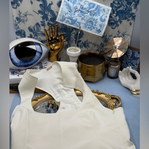 🆕 CULT GAIA 🧿 NWOT Akaia White Linen-Blend Mini Dress, Sz US 10 - Picture 12 of 14